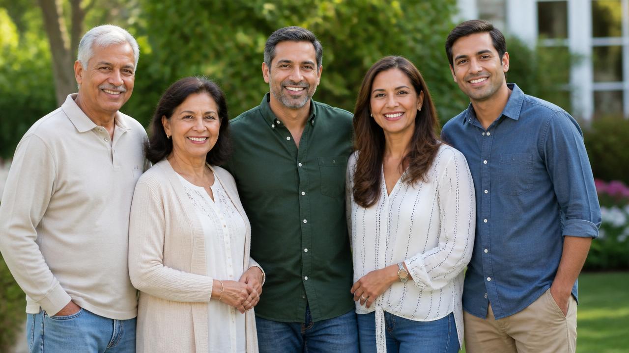 A multigenerational family laughing together, representing universal life insurance